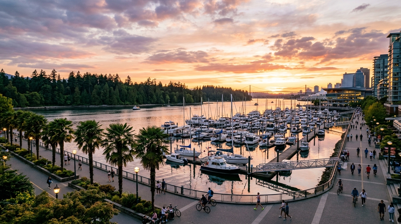 Coal Harbour Seawall Sunset View